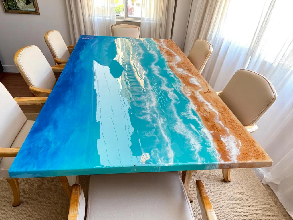 Handmade Epoxy Beach Table Luxury for Home & Outdoor
